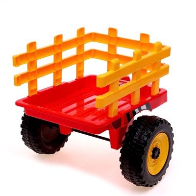 Электромобиль «Трактор», с прицепом, EVA колеса, кожаное сидение, цвет красный
