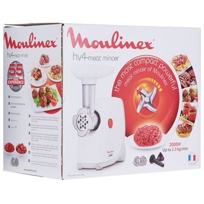 Мясорубка Moulinex ME 4421.39, 2000 Вт, белый/бежевый