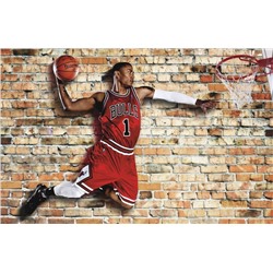 3D Фотообои «Баскетболист в прыжке»