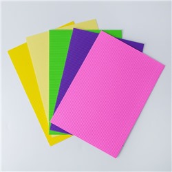 Набор цветного картона "Гофрированный" 5 листов 5 цветов, 21х29,7 см