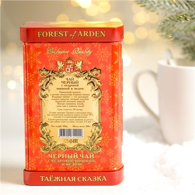 Чай черный Forest of Arden "Таежная сказка" листовой с кедровой шишкой и медом ж/б 100