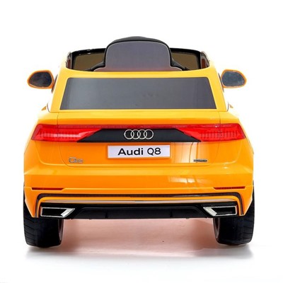 Электромобиль Audi Q8, EVA колеса, кожаное сидение, цвет оранжевый