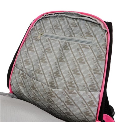 Рюкзак молодёжный, Merlin, 45 x 30 x 14 см, эргономичная спинка, чёрный/серый/розовый