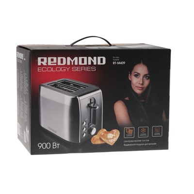Тостер REDMOND RT-M409, 900 Вт, 7 уровней прожарки, серебристый