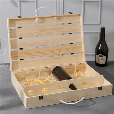 Ящик для хранения вина «Феррара», 51×35×10 см, на 6 бутылок