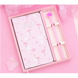 Набор подарочный блокнот и ручка "Фламинго"