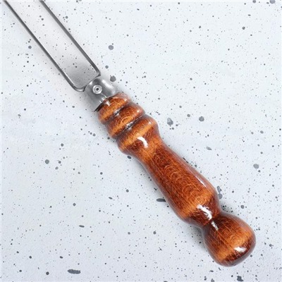 Шампур-спица двойной 50 см с деревянной ручкой