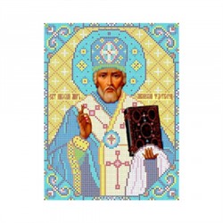 Ткань-схема для вышивания бисером "Святой Николай" 19х24,5см (кби 4025)