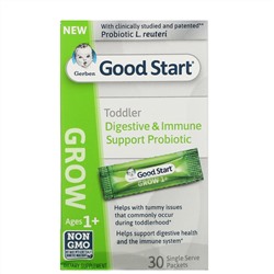 Gerber, Good Start, Grow, пробиотики для поддержки иммунной системы и пищеварения для детей старше 1 года, 30 порционных пакетиков