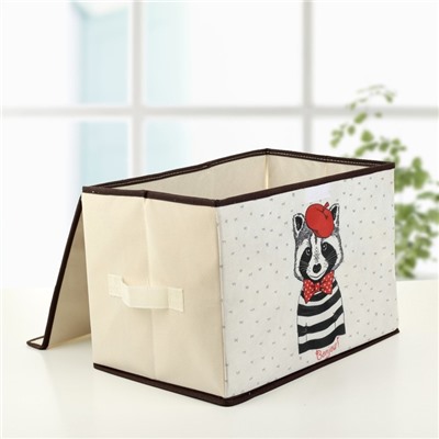 Короб для хранения с крышкой «Енот», 38×25×24 см