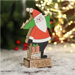 Фигурка новогодняя свет "Дед Мороз с ёлкой и подарками" 10х17 см