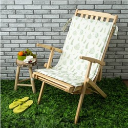 Подушка на уличное кресло «Этель» Листья 50×100+2 см, репс с пропиткой ВМГО, 100% хлопок