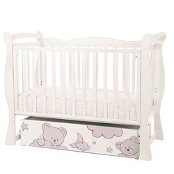 Кровать детская Amarobaby Sweet Bear, автостенка, маятник поперечного качания, цвет белый