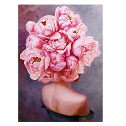 Картина-холст на подрамнике "Девушка в цветах" 50х70 см