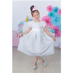 Платье нарядное для девочки MINAKU «Офелия», рост 128 см, цвет белый/серебро