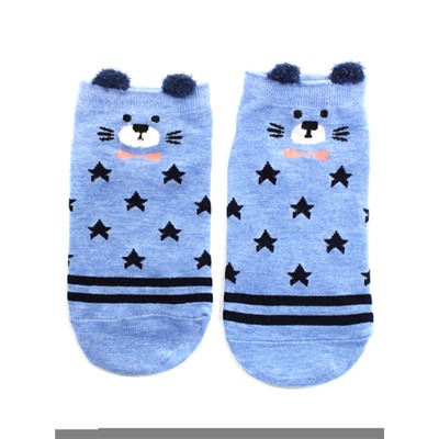 Короткие носки р.35-40 "Blue series" Мишка с звездами