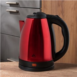 Чайник электрический Luazon LSK-1804, металл, 1.8 л, 1500 Вт, красный