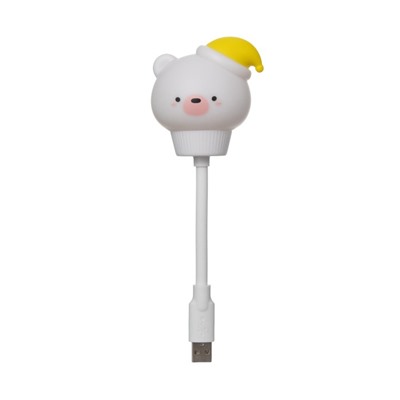 Ночник Мишка в шапке LED USB белый 6,8х6х19 см