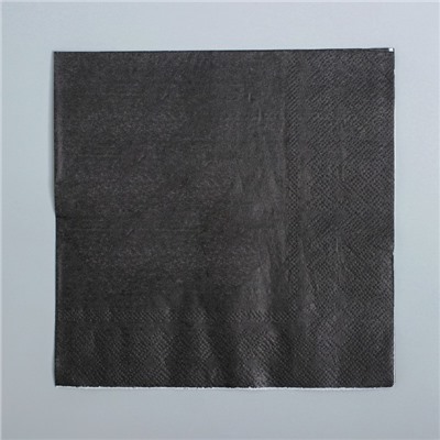 Салфетки бумажные, однотонные, 33×33 см, набор 20 шт., цвет чёрный