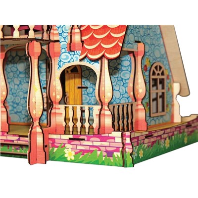 Кукольный домик УСАДЬБА цветной с мебелью