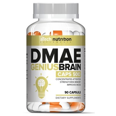 Диметиламиноэтанол для концентрации внимания и памяти DMAE Genius Brain aTech Nutrition 90 капс.