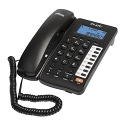 Телефон Ritmix RT-470, проводной, встроенный дисплей, черный