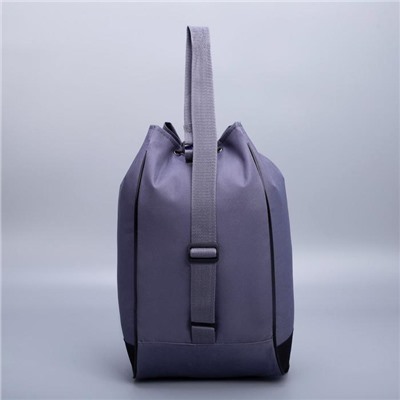 Рюкзак-торба "Never", 45*20*25, отдел на стяжке шнурком, черно-серый