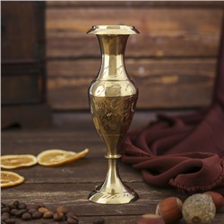 Интерьерный сувенир ваза "Золотые перья" h -14 см, d-4,5 см