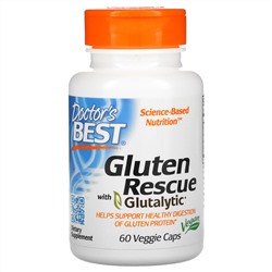 Doctor's Best, Gluten Rescue с Glutalytic, 60 растительных капсул