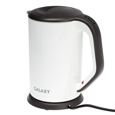 Чайник электрический Galaxy GL 0318, пластик, колба металл, 1.7 л, 2000 Вт, бело-серый