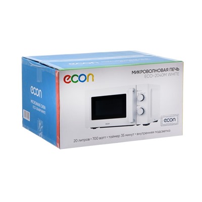 Микроволновая печь Econ ECO-2040M, 700 Вт, 20 л, цвет белый