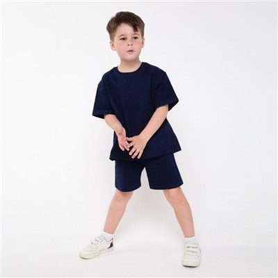 Костюм (футболка/шорты) для мальчика , цвет темно-синий, рост 98