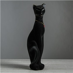 Копилка "Кошка Багира" флок, чёрная, голубая страз