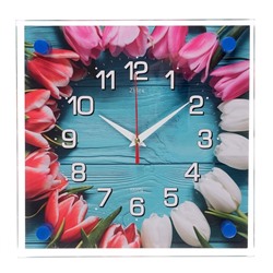 Часы настенные, серия: Цветы, "Бутоны", 25х25 см