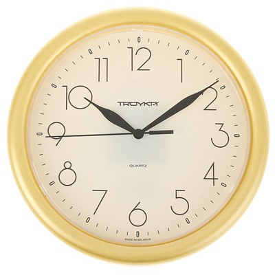 Часы настенные круглые "Исток", d=24,5 см, золотистые