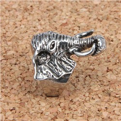KL021-10 Кольцо Слон, размер 10 (19,9мм), цвет серебр.
