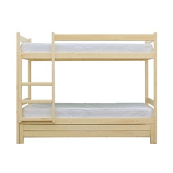 Двухъярусная кровать с выдвижным спальным местом 3 в 1, цвет сосна