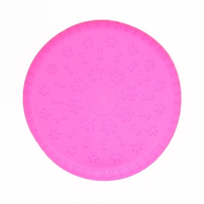 Фрисби "Косточки и лапки", 18,6 см, термопластичная резина, розовый
