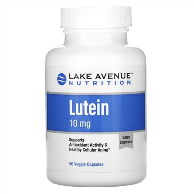 Lake Avenue Nutrition, Лютеин, 10 мг, 60 растительных капсул