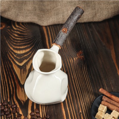 Турка для кофе с деревянной ручкой 0,5 л "Органик", микс