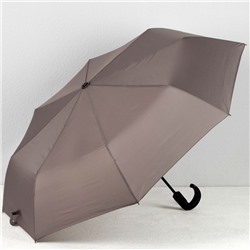 Зонт автоматический «Однотонный», 3 сложения, 8 спиц, R = 51 см, цвет серый