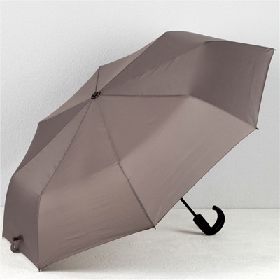 Зонт автоматический «Однотонный», 3 сложения, 8 спиц, R = 51 см, цвет серый