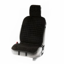 Накидка на переднее сиденье автомобиля 131х48 см, искусственный мех, черный