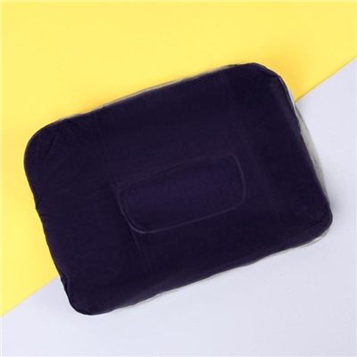 Подушка надувная, 37 × 28 × 15 см, цвет синий/серый