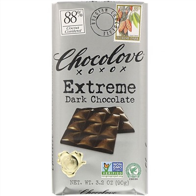 Chocolove, Экстрачерный шоколад, 88% какао, 90 г (3,2 унции)