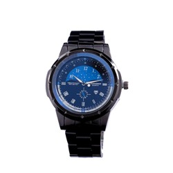 Часы наручные Kanima 2891, d=4.7 см, чёрные с синим