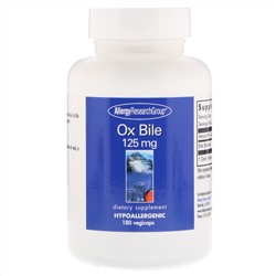 Allergy Research Group, Ox Bile, 125 mg, 180 Vegicaps