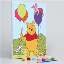Картина по номерам "Медвежонок с шарами" 20 х 30 см, Медвежонок Винни и его друзья