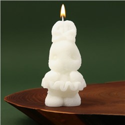 Новогодняя свеча формовая «Зайка», без аромата, 4 х 4 х 8 см.