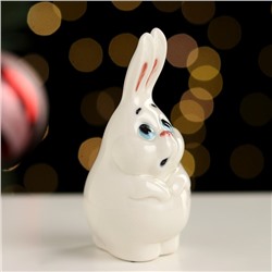 Сувенир "Кролик пухлый белый" 8х4х4 см,фарфор